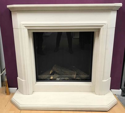 50" Limestone fireplace